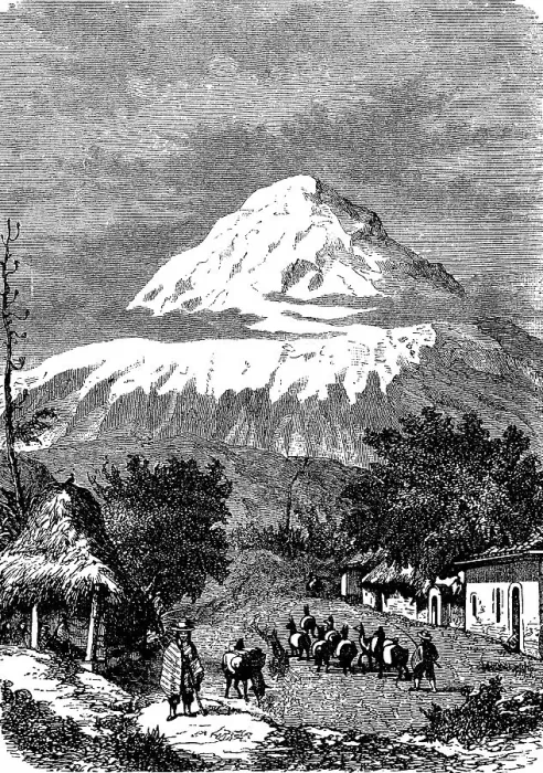 Gerahmter Druck : Der inaktive Vulkan Chimborazo