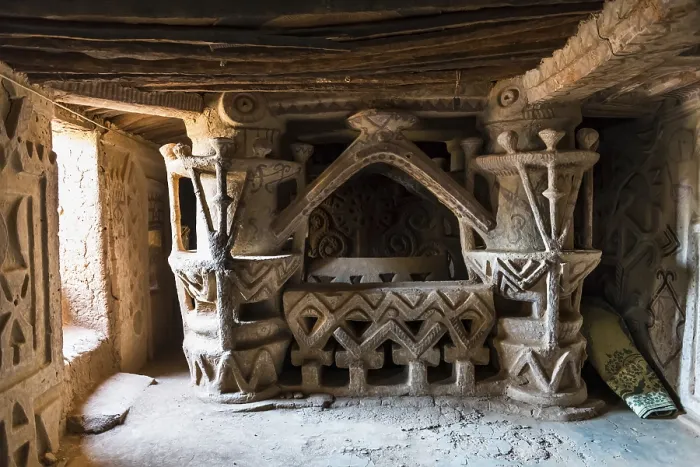 Gerahmter Druck : Innen, traditionelle Architektur. Gerahmter Druck : Innen, traditionelle Architektur.