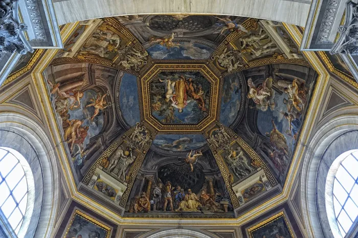 Gerahmter Druck : Das Innere des Vatikanischen Museums. Gerahmter Druck : Das Innere des Vatikanischen Museums.
