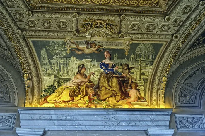 Gerahmter Druck : Das Innere des Vatikanischen Museums. Gerahmter Druck : Das Innere des Vatikanischen Museums.