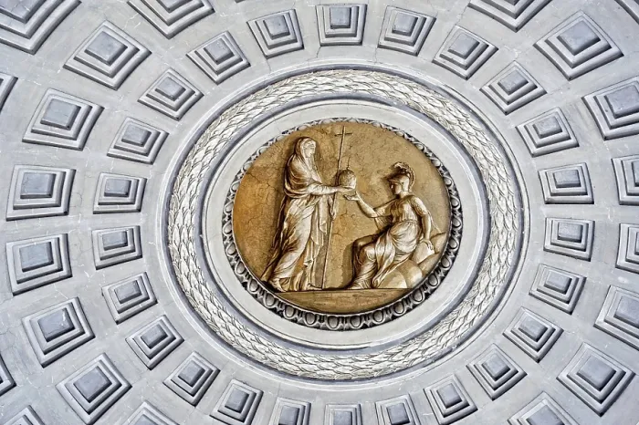 Gerahmter Druck : Das Innere des Vatikanischen Museums. Gerahmter Druck : Das Innere des Vatikanischen Museums.