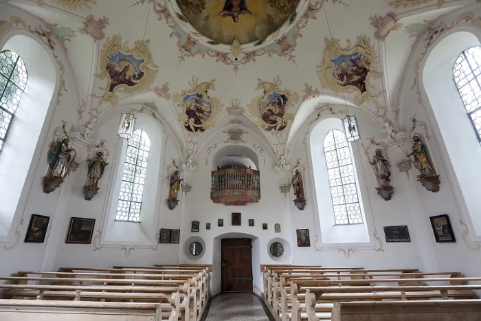 Gerahmter Druck : Innenansicht Loretto-Kapelle, Oberstdorf. Gerahmter Druck : Innenansicht Loretto-Kapelle, Oberstdorf.