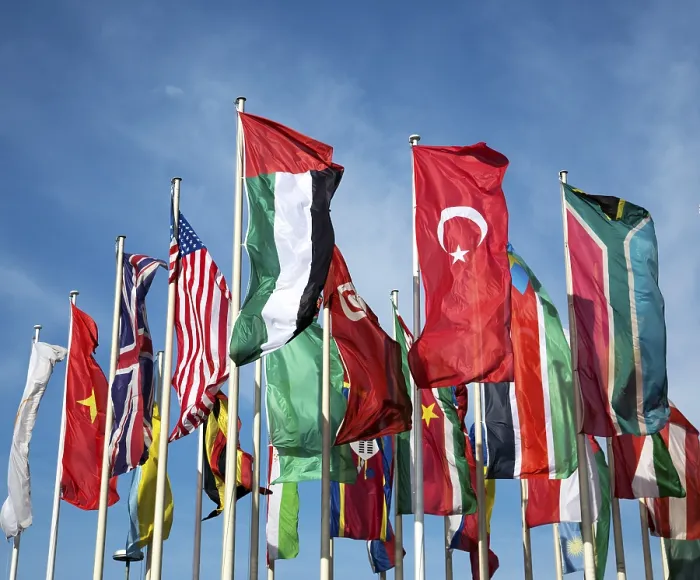 Gerahmter Druck : Internationale Flaggen Gerahmter Druck : Internationale Flaggen