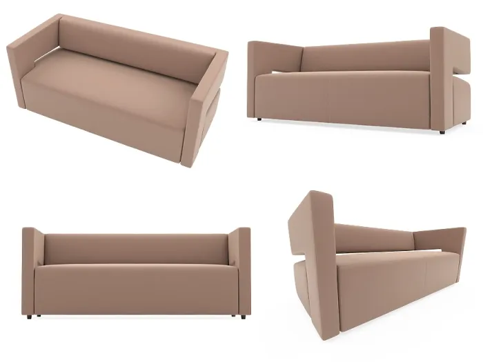 Gerahmter Druck : Isolierte Collage von Sofa über weißem Hintergrund. Gerahmter Druck : Isolierte Collage von Sofa über weißem Hintergrund.