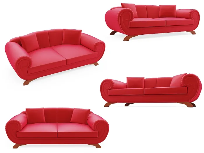 Gerahmter Druck : Isolierte Collage von Sofa über weißem Hintergrund. Gerahmter Druck : Isolierte Collage von Sofa über weißem Hintergrund.