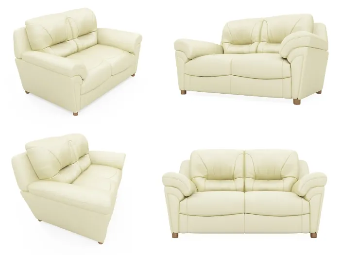 Gerahmter Druck : Isolierte Collage von Sofa über weißem Hintergrund. Gerahmter Druck : Isolierte Collage von Sofa über weißem Hintergrund.