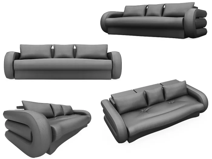 Gerahmter Druck : Isolierte Collage von Sofa über weißem Hintergrund. Gerahmter Druck : Isolierte Collage von Sofa über weißem Hintergrund.