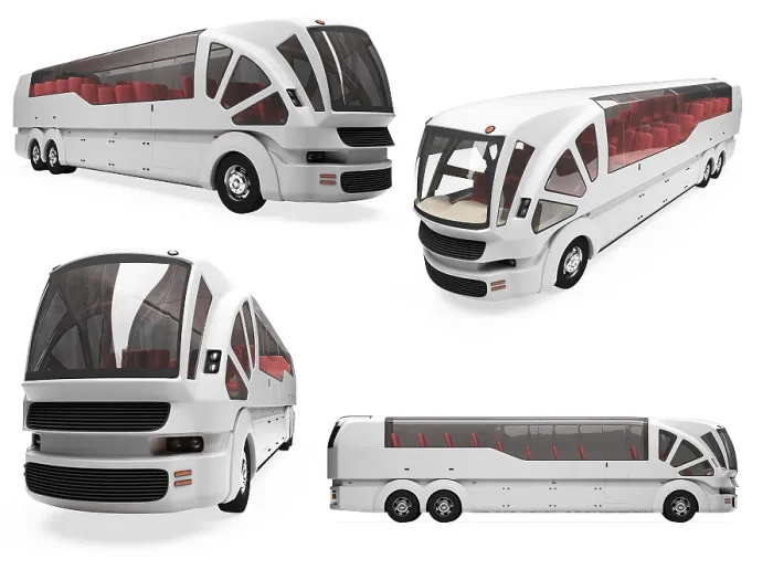 Gerahmter Druck : Isolierte Sammlung von Konzeptbussen. Gerahmter Druck : Isolierte Sammlung von Konzeptbussen.