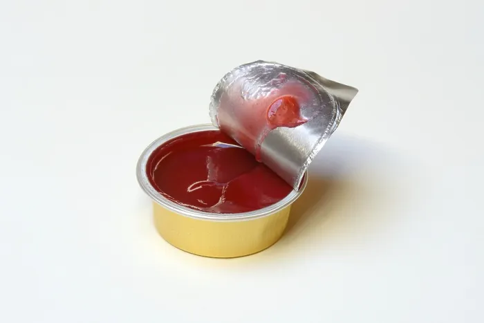 Gerahmter Druck : Marmelade in Portionspackungen, Marmelade. Gerahmter Druck : Marmelade in Portionspackungen, Marmelade.