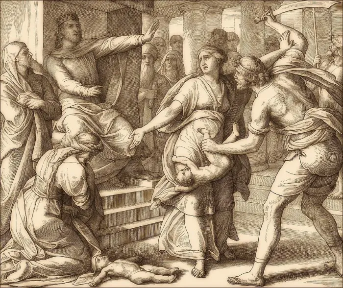 Gerahmter Druck : Das Urteil Salomos, Altes Testament Gerahmter Druck : Das Urteil Salomos, Altes Testament