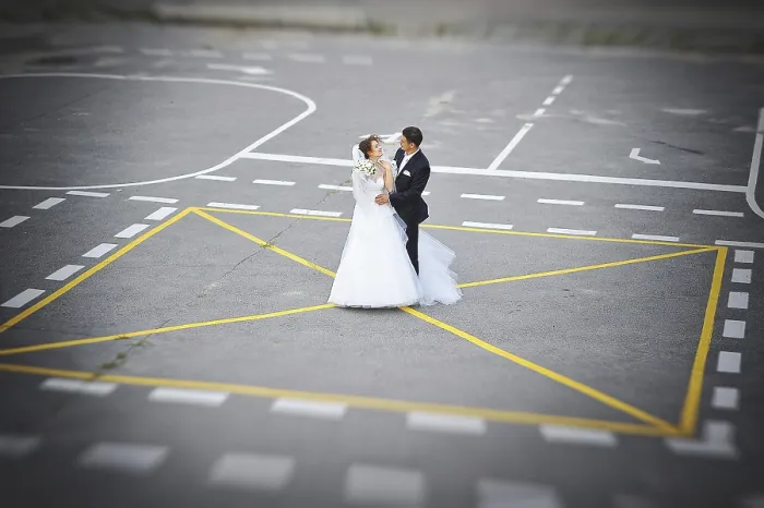 Gerahmter Druck : Gerade verheiratet am Helipad. Gerahmter Druck : Gerade verheiratet am Helipad.