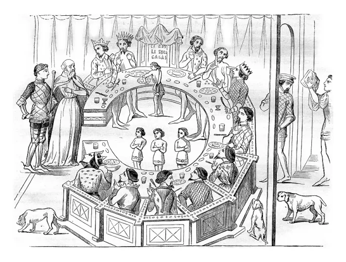Gerahmter Druck : Die Ritter der Tafelrunde. Gerahmter Druck : Die Ritter der Tafelrunde.