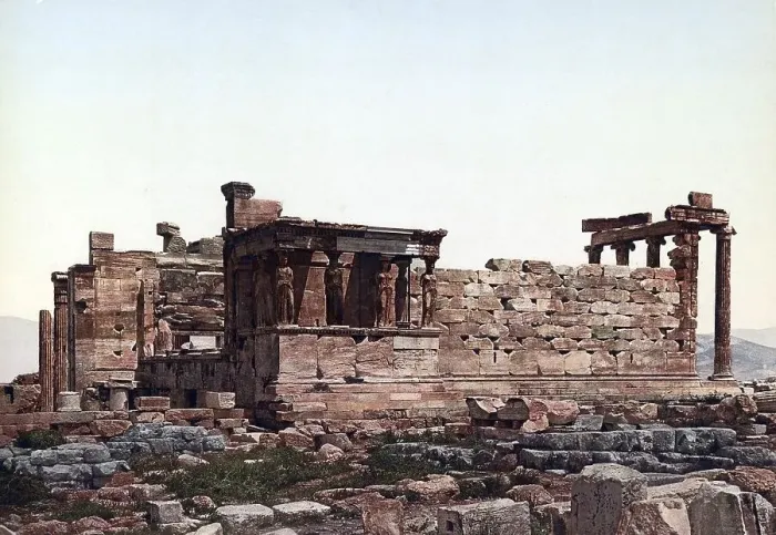 Gerahmter Druck : Das Erechthien, Ionisches Tempel auf der Akropole Gerahmter Druck : Das Erechthien, Ionisches Tempel auf der Akropole