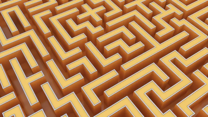 Gerahmter Druck : Labyrinth, 3D-Illustration Gerahmter Druck : Labyrinth, 3D-Illustration