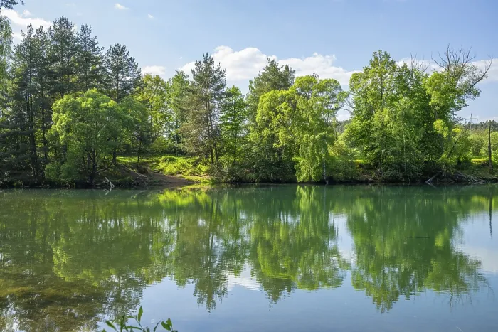 Gerahmter Druck : Seejensee mit Spiegelung der Landschaft Gerahmter Druck : Seejensee mit Spiegelung der Landschaft