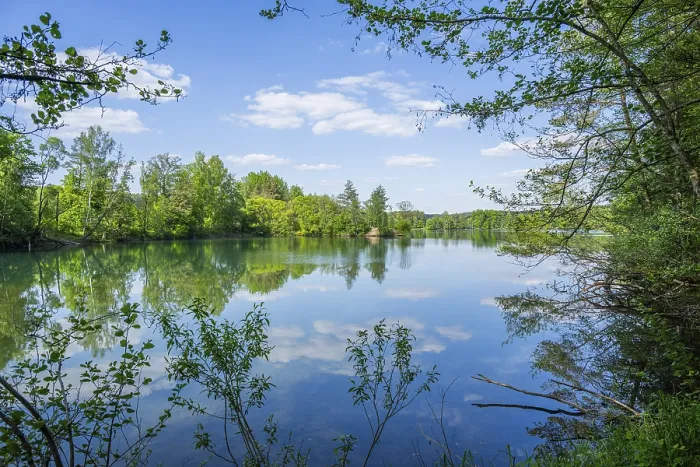 Gerahmter Druck : Seejensee mit Spiegelung der Landschaft. Gerahmter Druck : Seejensee mit Spiegelung der Landschaft.
