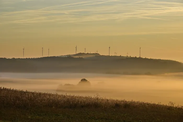 Gerahmter Druck : Landschaft, Felder, Windräder Gerahmter Druck : Landschaft, Felder, Windräder