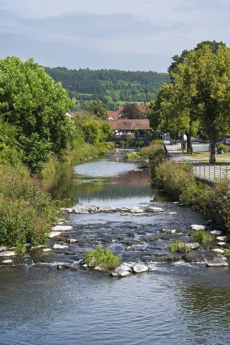 Gerahmter Druck : Landschaft am Kronach. Gerahmter Druck : Landschaft am Kronach.