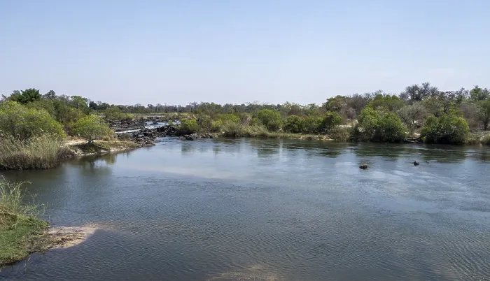 Gerahmter Druck : Landschaft am Okavangofluss Gerahmter Druck : Landschaft am Okavangofluss