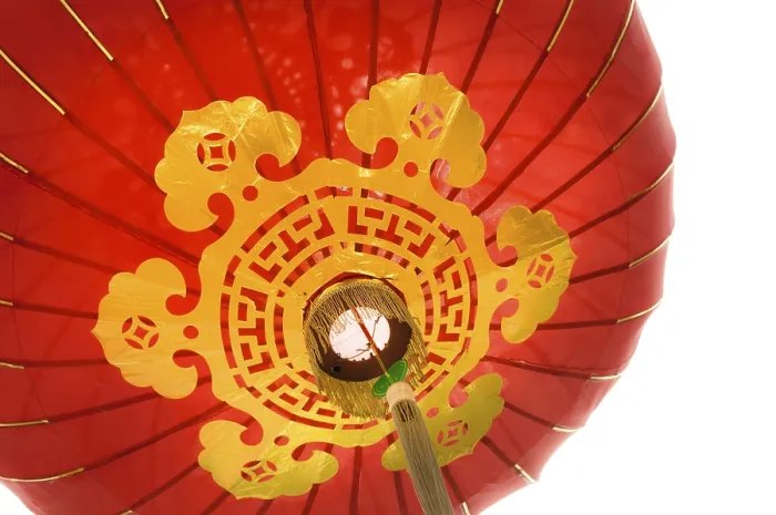 Gerahmter Druck : Laternen im chinesischen Gemeindehaus.