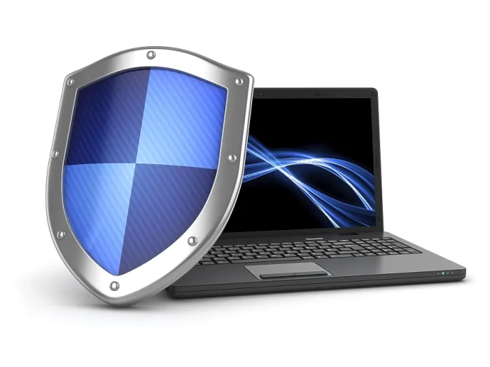 Gerahmter Druck : Laptop und Schild, Dies ist eine computer-generierte und 3D-gerenderte Abbildung. Gerahmter Druck : Laptop und Schild, Dies ist eine computer-generierte und 3D-gerenderte Abbildung.