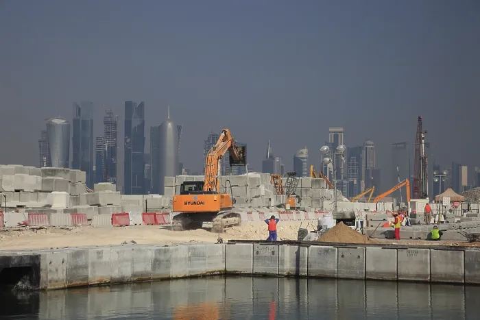 Gerahmter Druck : Großes Bauprojekt in Doha. Gerahmter Druck : Großes Bauprojekt in Doha.