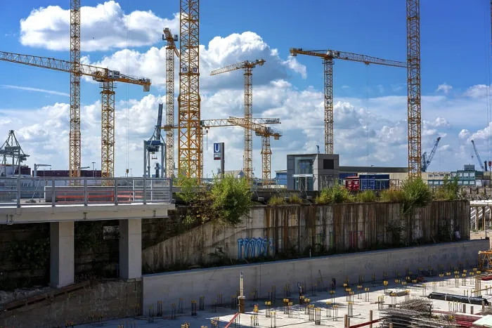 Gerahmter Druck : Großbaustelle am Überseequartier Gerahmter Druck : Großbaustelle am Überseequartier
