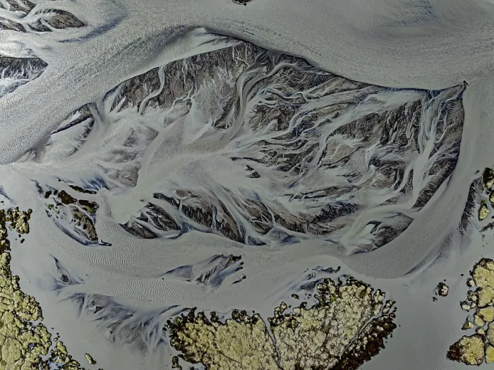 Gerahmter Druck : Lava, Moose, Fluss, Flusslauf Gerahmter Druck : Lava, Moose, Fluss, Flusslauf
