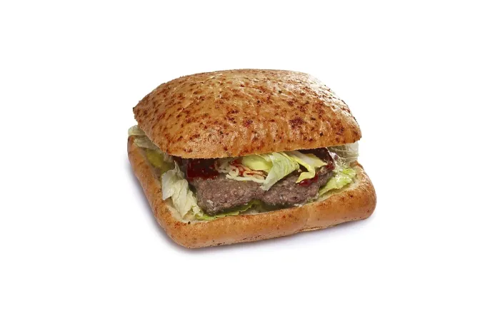 Gerahmter Druck : Menülayout. Burger mit Rindfleisch Gerahmter Druck : Menülayout. Burger mit Rindfleisch