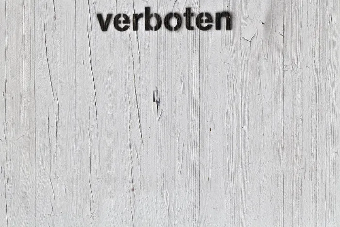 Gerahmter Druck : Lettering verboten Gerahmter Druck : Lettering verboten