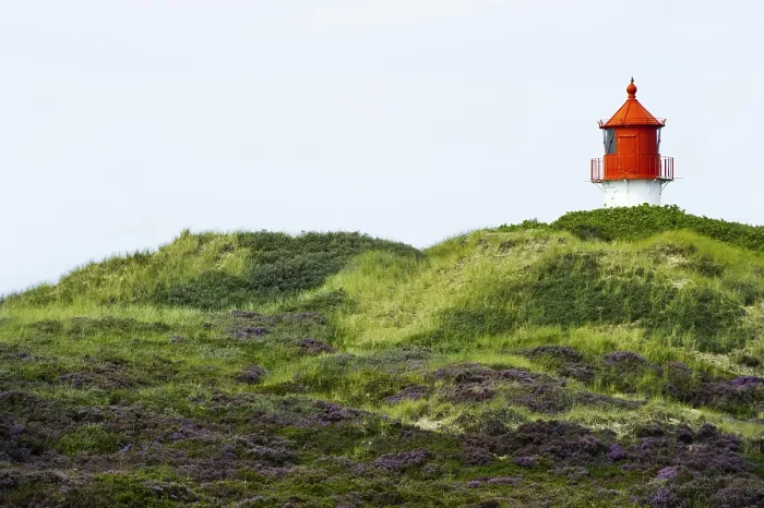 Gerahmter Druck : Leuchtturm in den Dünen, Amrum. Gerahmter Druck : Leuchtturm in den Dünen, Amrum.