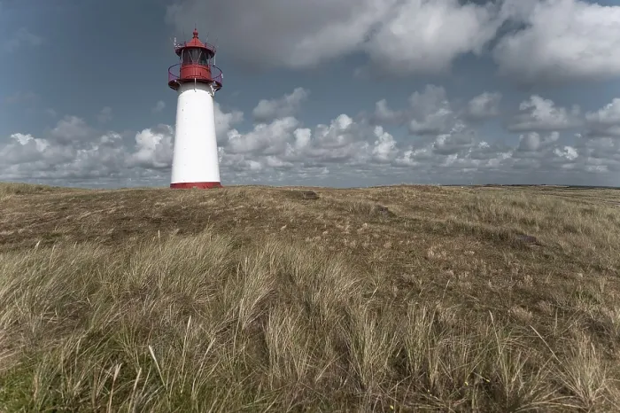 Gerahmter Druck : Leuchtturm bei Ellenbogen, Nordsee. Gerahmter Druck : Leuchtturm bei Ellenbogen, Nordsee.