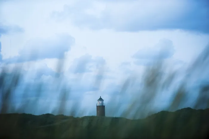 Gerahmter Druck : Leuchtturm von Kampen am Abend. Gerahmter Druck : Leuchtturm von Kampen am Abend.