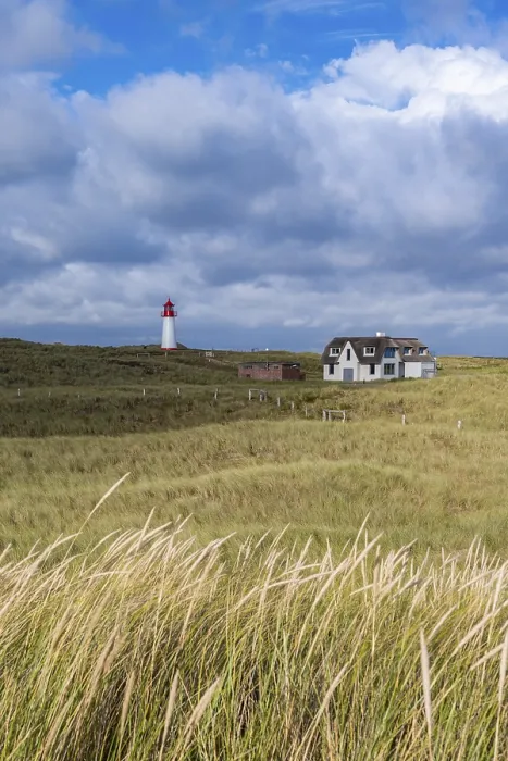 Gerahmter Druck : Leuchtturmliste-West, Ellenbogen, Sylt.