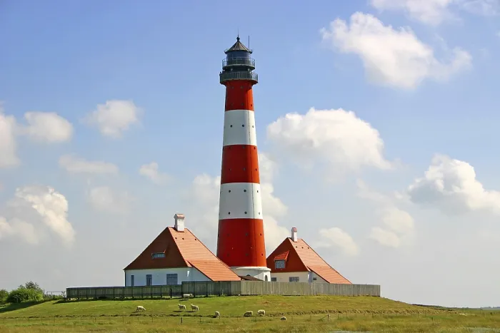 Gerahmter Druck : Leuchtturm Westerhever Gerahmter Druck : Leuchtturm Westerhever