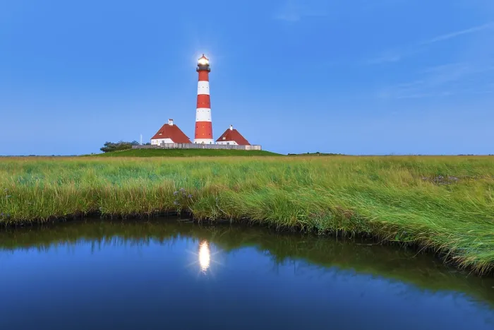 Gerahmter Druck : Leuchtturm Westerheversand, Westerhever Gerahmter Druck : Leuchtturm Westerheversand, Westerhever