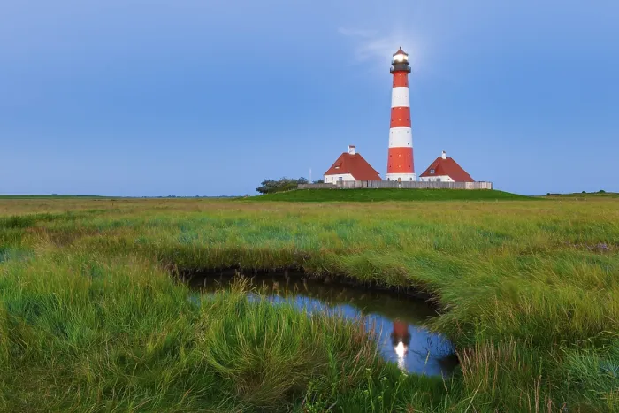 Gerahmter Druck : Leuchtturm Westerheversand, Westerhever Gerahmter Druck : Leuchtturm Westerheversand, Westerhever