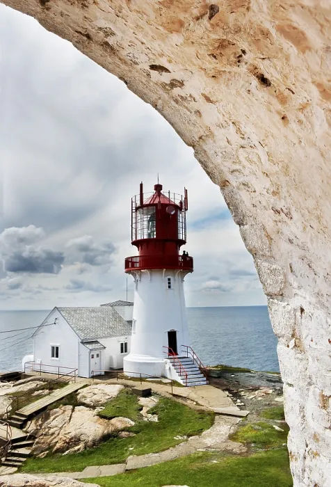 Gerahmter Druck : Leuchtturm Lindesne Gerahmter Druck : Leuchtturm Lindesne