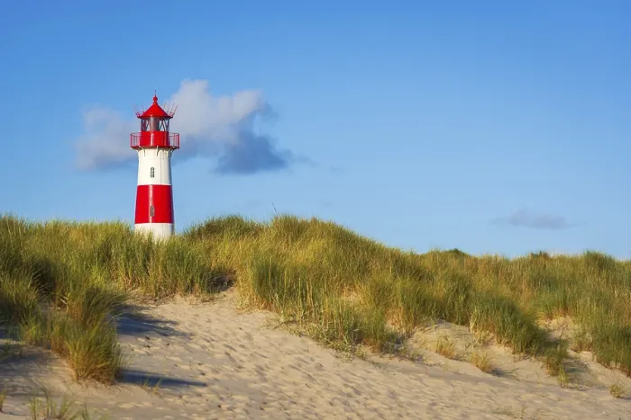 Gerahmter Druck : Das Leuchtturm Lister in Ellenbogen.