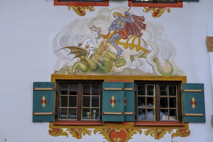 Gerahmter Druck : Luftmalerei, Fassadenmalerei Gerahmter Druck : Luftmalerei, Fassadenmalerei