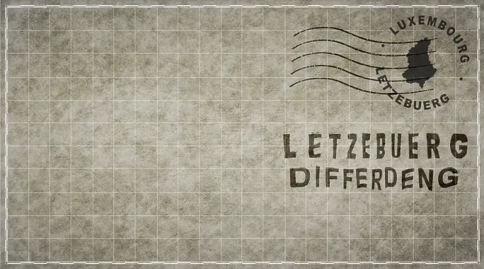 Gerahmter Druck : Luxemburg Differdange Vintage Briefmarke Umschlag