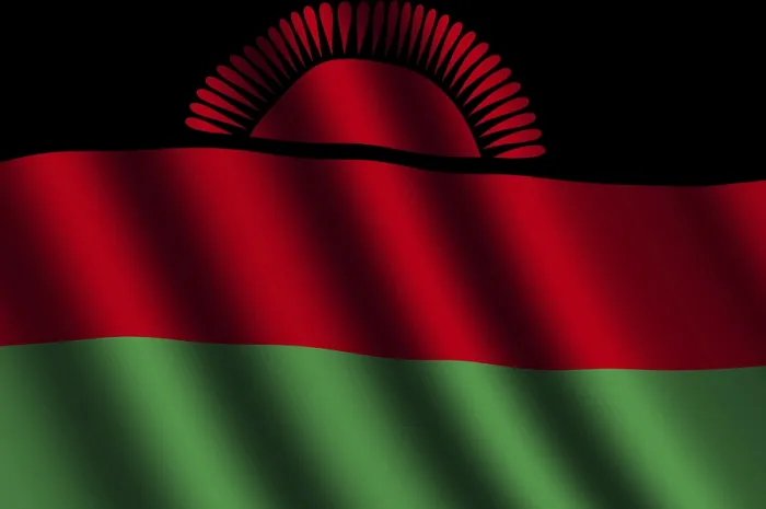 Gerahmter Druck : Das malawische Flagge weht im Wind. Gerahmter Druck : Das malawische Flagge weht im Wind.
