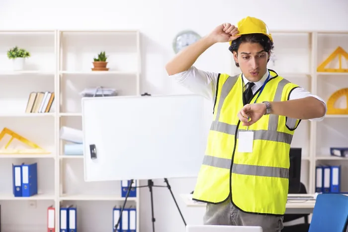 Gerahmter Druck : Ein männlicher Bauingenieur im Büro. Gerahmter Druck : Ein männlicher Bauingenieur im Büro.