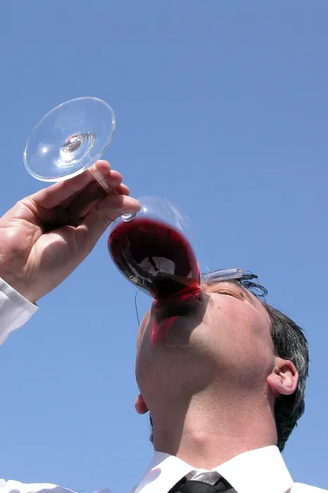 Gerahmter Druck : Ein Mann trinkt roten Wein. Gerahmter Druck : Ein Mann trinkt roten Wein.