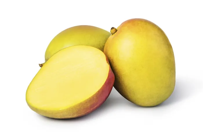 Gerahmter Druck : Mango isoliert auf weißem Hintergrund. Gerahmter Druck : Mango isoliert auf weißem Hintergrund.