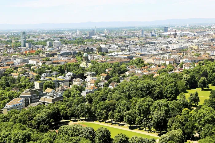 Gerahmter Druck : Panorama von Mannheim aus der Luft Gerahmter Druck : Panorama von Mannheim aus der Luft