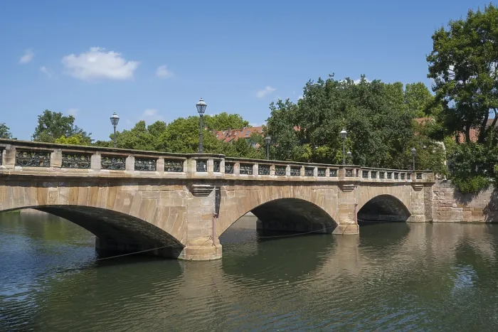 Gerahmter Druck : Maxbrücke über die Pegnitz. Gerahmter Druck : Maxbrücke über die Pegnitz.
