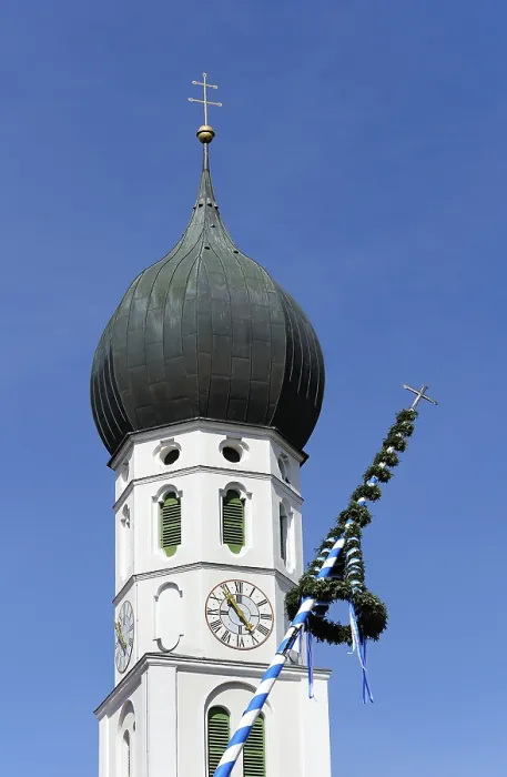 Gerahmter Druck : Maienbaum wird in Gelting aufgerichtet. Gerahmter Druck : Maienbaum wird in Gelting aufgerichtet.