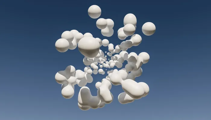 Gerahmter Druck : Dieses 3D-Rendern stellt mehrere abstrakte weiße Formen dar, die gegen einen lebhaften blauen Himmel schweben. Gerahmter Druck : Dieses 3D-Rendern stellt mehrere abstrakte weiße Formen dar, die gegen einen lebhaften blauen Himmel schweben.