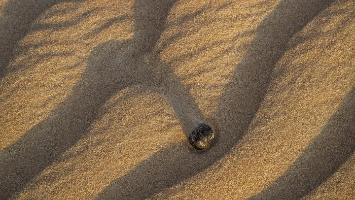 Gerahmter Druck : Strukturen im Sand, Detail. Gerahmter Druck : Strukturen im Sand, Detail.